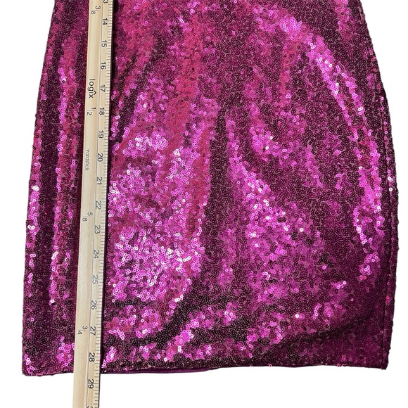 Hello Molly Sexy Glamorous Pink Sequin Open Back Mini Cocktail Party Dress Sz 6 - Picture 8 of 14
